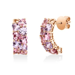 Ohrstecker aus 750 Gold Rotgold 18 Amethyste 4,2ct pink 18x69mm