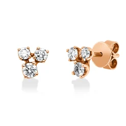 Ohrstecker aus 750 Gold Rotgold 6 Brillanten 0,37ct I-SI 5,6x6,8mm