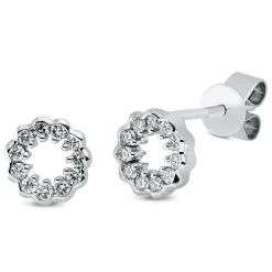 Ohrstecker aus 750 Gold Weißgold 22 Brillanten 0,15ct TW-SI Ø6,2mm