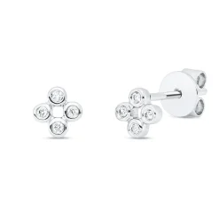 Ohrstecker aus 750 Gold Weißgold 8 Brillanten 0,05ct W-SI 4,9x4,9mm