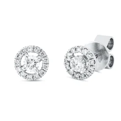 Ohrstecker aus 750 Gold Weißgold 28 Diamanten 0,3ct Ø6mm