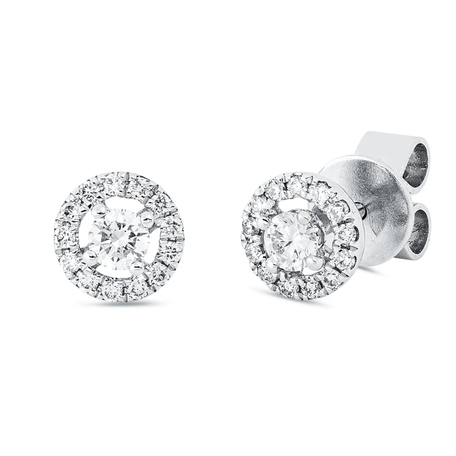 Ohrstecker aus 750 Gold Weißgold 28 Diamanten 0,3ct Ø6mm