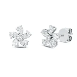 Ohrstecker aus 750 Gold Weißgold 12 Diamanten 0,75ct Ø7,7mm