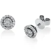 Ohrstecker aus 585 Gold Weißgold 48 Diamanten 0,26ct TW-SI Ø6,4mm