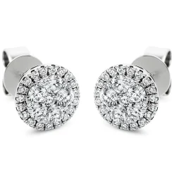 Ohrstecker aus 750 Gold Weißgold 60 Diamanten 0,86ct TW-SI Ø8,7mm
