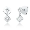 Ohrstecker aus 750 Gold Weißgold 4 Diamanten 0,28ct TW-SI1 9x4,4mm