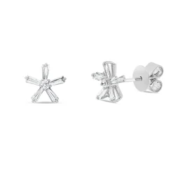Ohrstecker aus 750 Gold Weißgold 12 Diamanten 0,37ct TW-SI 8x8,4mm