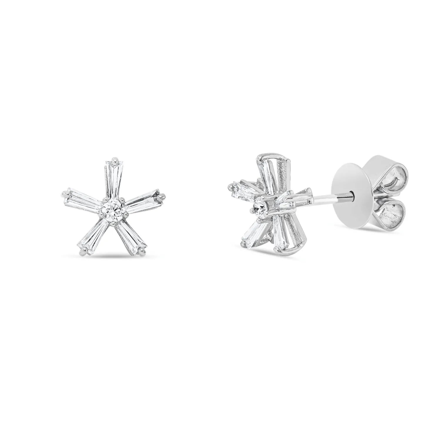 Ohrstecker aus 750 Gold Weißgold 12 Diamanten 0,37ct TW-SI 8x8,4mm