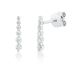 Ohrstecker aus 750 Gold Weißgold 12 Diamanten 0,2ct TW-SI 12,3x2,3mm
