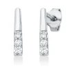 Ohrstecker aus 750 Gold Weißgold 6 Diamanten 0,1ct TW-SI 10,8x1,8mm