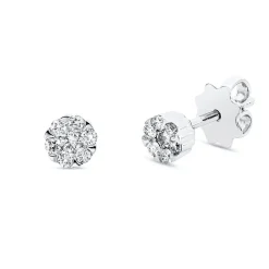 Ohrstecker aus 750 Gold Weißgold 14 Diamanten 0,26ct TW-SI 4,7x4,8mm