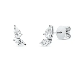 Ohrstecker aus 750 Gold Weißgold 4 Diamanten 0,83ct TW-SI 15,6x5,1mm