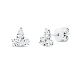Ohrstecker aus 750 Gold Weißgold 6 Diamanten 0,52ct TW-SI 6,7x6,2mm