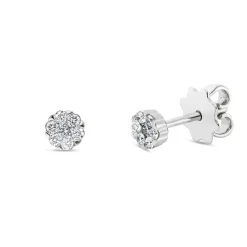Ohrstecker aus 750 Gold Weißgold 14 Diamanten 0,21ct TW-SI 4,4x4,4mm