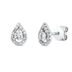 Ohrstecker aus 750 Gold Weißgold 32 Diamanten 0,36ct TW-SI 5,8x8,1mm
