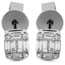 Ohrstecker aus 750 Gold Weißgold 20 Diamanten 0,28ct TW-VSI 5,3x4,6mm