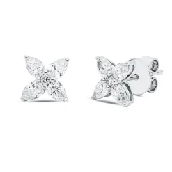 Ohrstecker aus 750 Gold Weißgold 10 Diamanten 1,03ct W-SI 8x7,7mm