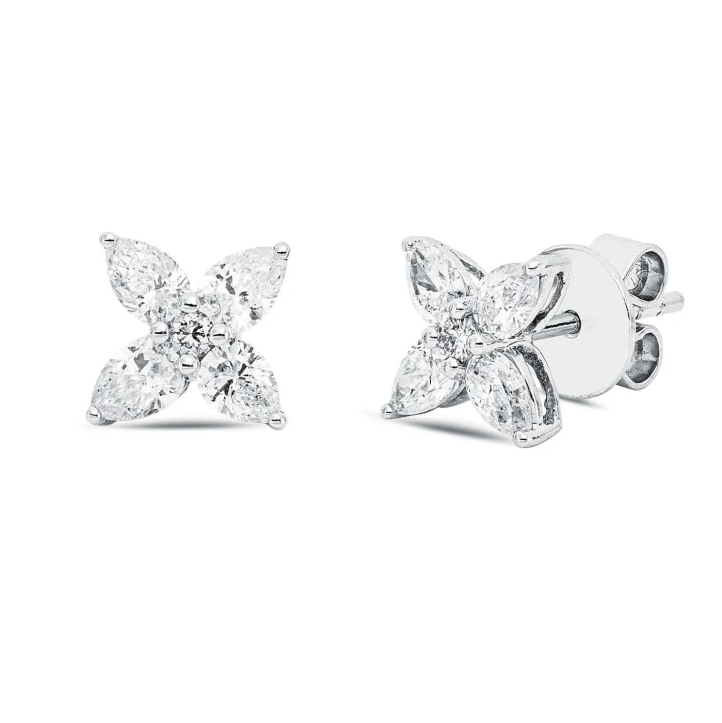 Ohrstecker aus 750 Gold Weißgold 10 Diamanten 1,03ct W-SI 8x7,7mm