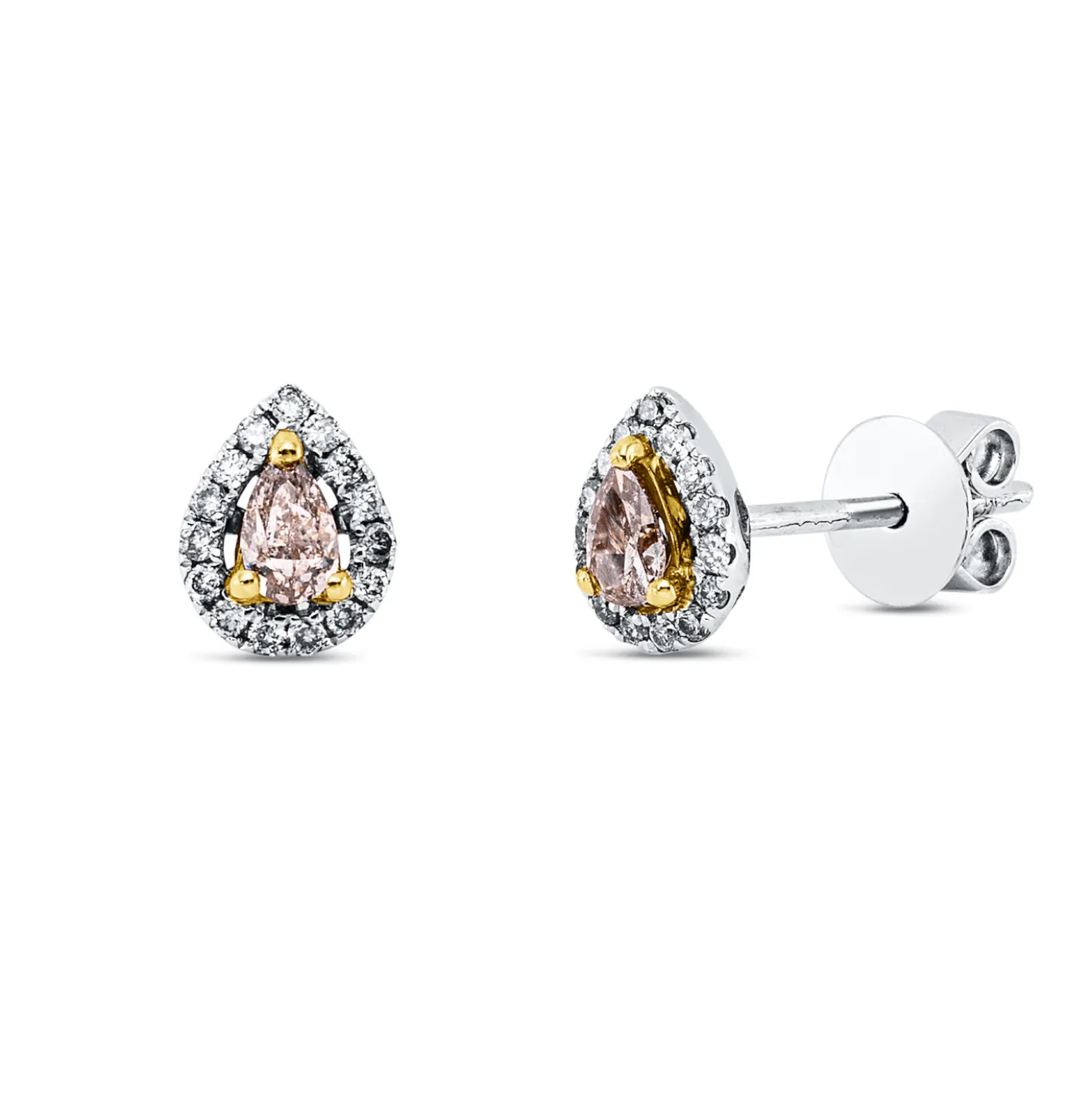 Ohrstecker aus 750 Gold Weißgold 32 Diamanten 0,34ct 6,8x5,4mm