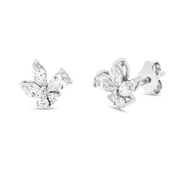Ohrstecker aus 585 Gold Weißgold 10 Diamanten 0,58ct 8,3x8,1mm