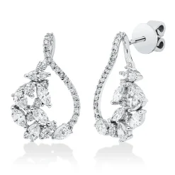 Ohrstecker aus 750 Gold Weißgold 62 Diamanten 1,36ct 19x12mm