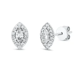Ohrstecker aus 750 Gold Weißgold 30 Diamanten 0,43ct 8,7x5,7mm