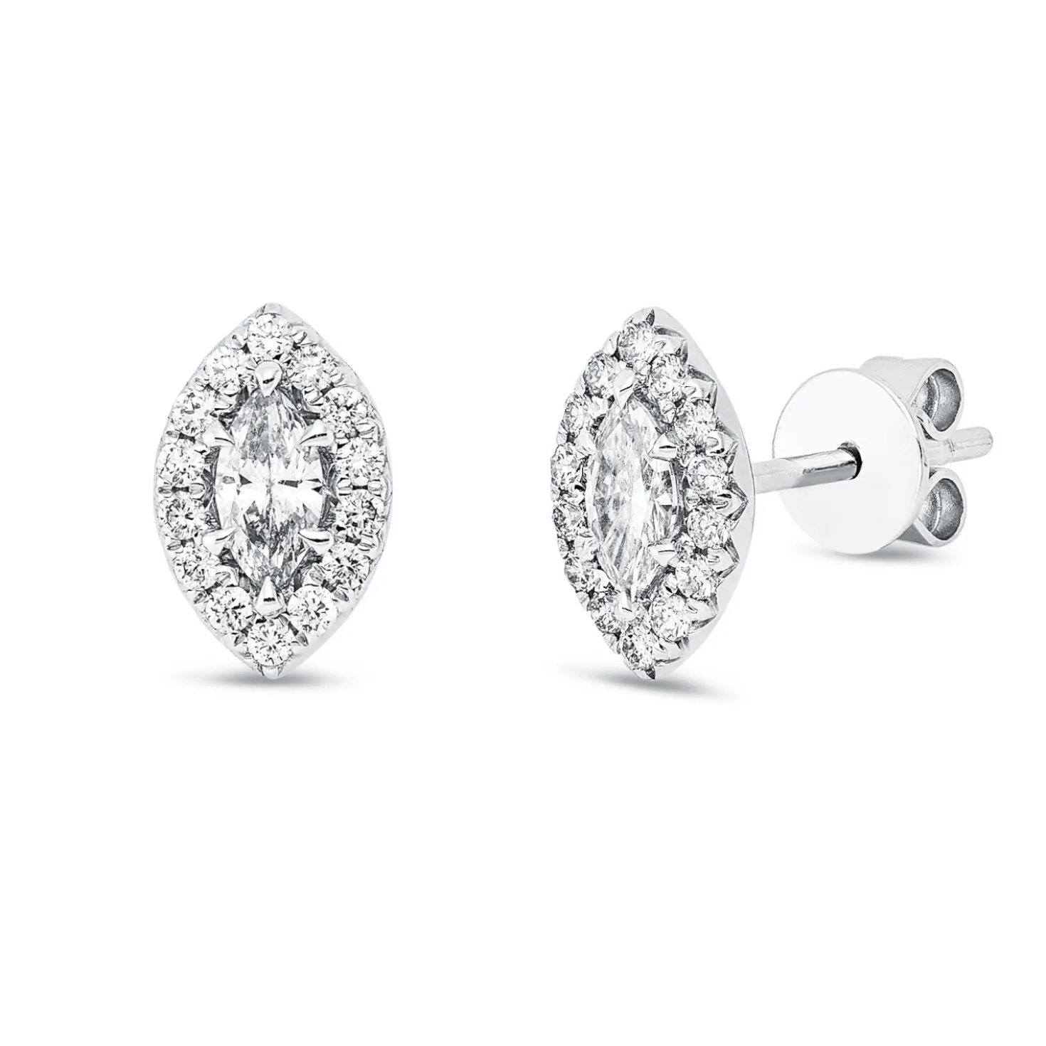 Ohrstecker aus 750 Gold Weißgold 30 Diamanten 0,43ct 8,7x5,7mm
