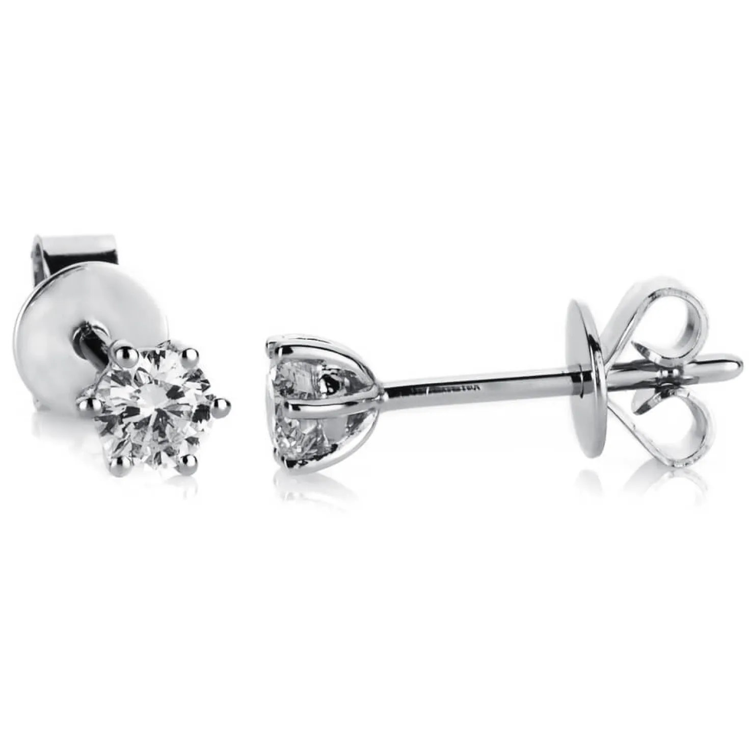 Ohrstecker aus 750 Gold Weißgold mit 2 Diamanten Brillanten 0,30 Ct. 6er-Krappe