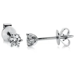 Ohrstecker aus 585 Gold Weißgold mit 2 Diamanten Brillanten 0,30 Ct. 6er-Krappe