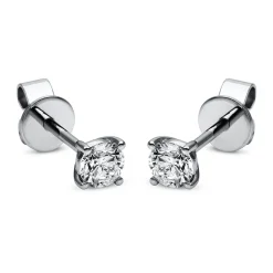 Ohrstecker aus 585 Gold Weißgold mit 2 Diamanten Brillanten 0,40 Ct. 4er-Krappe