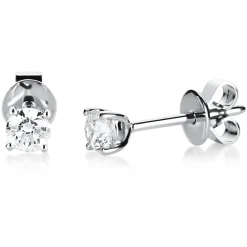 Ohrstecker aus 750 Gold Weißgold mit 2 Diamanten Brillanten 0,80 Ct. 4er-Krappe