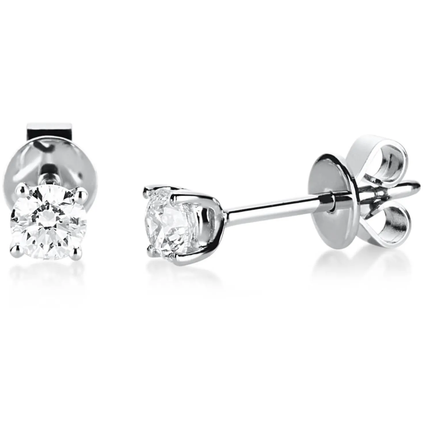 Ohrstecker aus 585 Gold Weißgold mit 2 Diamanten Brillanten 0,80 Ct. 4er-Krappe