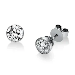 Ohrstecker aus 750 Gold Weißgold mit 2 Diamanten Brillanten 1,40 Ct. Zarge