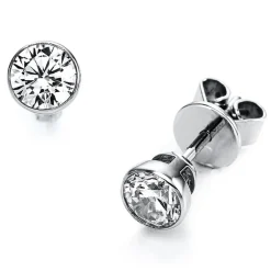 Ohrstecker aus 750 Gold Weißgold mit 2 Diamanten Brillanten 0,80 Ct. Zarge