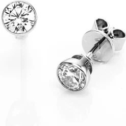 Ohrstecker aus 585 Gold Weißgold mit 2 Diamanten Brillanten 0,80 Ct. Zarge
