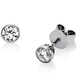 Ohrstecker aus 750 Gold Weißgold mit 2 Diamanten Brillanten 0,60 Ct. Zarge