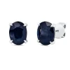 Ohrstecker aus 750 Gold Weißgold 2 Saphire 4,69ct blau 9x7mm 4er-Krappe