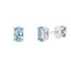 Ohrstecker aus 750 Gold Weißgold 2 Topase 1,04ct skyblue 6x3,8mm 4er-Krappe