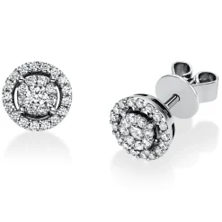Ohrstecker aus 950 Platin 52 Diamanten 0,38ct TW-SI Ø7,4mm