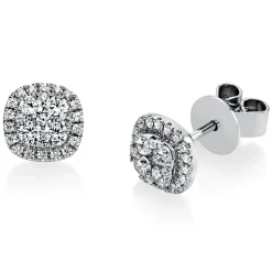 Ohrstecker aus 950 Platin 54 Diamanten 0,4ct TW-SI 8,9x8,9mm