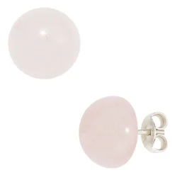 Ohrstecker aus Rosenquarz rosé 10mm 925 Silber Ohrschmuck Damen
