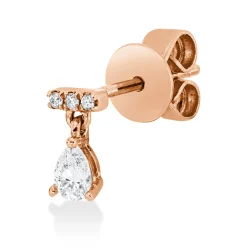Ohrstecker aus 750 Rotgold 4 Diamanten 0,09ct TW-SI 7x3,6mm Einzelstück
