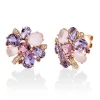Ohrstecker aus 750 Rotgold 20 Turmaline 8,7ct pink 18 Brillanten 0,12ct TW-SI