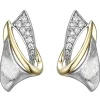 Ohrstecker aus 925 Silber bicolor vergoldet eismatt mit 16 Zirkonia Ohrschmuck