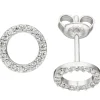 Ohrstecker aus 925 Silber Kreise Ø7,7mm 36 Zirkonia rundum Ohrringe Ohrschmuck