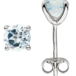 Ohrstecker aus 925 Silber mit Blautopas hellblau blau Ohrschmuck Solitär