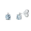 Ohrstecker aus 750 Weißgold 2 Aquamarine 0,49ct blau 2 Brillanten 0,02ct TW-SI