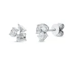 Ohrstecker aus 750 Weißgold 6 Diamanten Fanatsy-Schliff 1,38ct F-FVSI 8,8x8,3mm