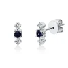Ohrstecker aus 750 Weißgold 2 Saphire 0,27ct blau 4 Brillanten 0,13ct W-SI 9x3mm