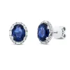 Ohrstecker aus 750 Weißgold 2 Saphire 2,68ct blau 32 Diamanten 0,28ct 10x8,3mm